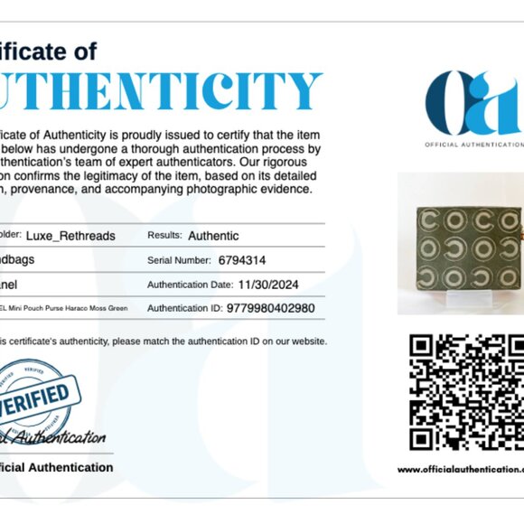 CHANEL Mini Pouch Purse Haraco Moss Green RARE Find - Picture 14 of 15